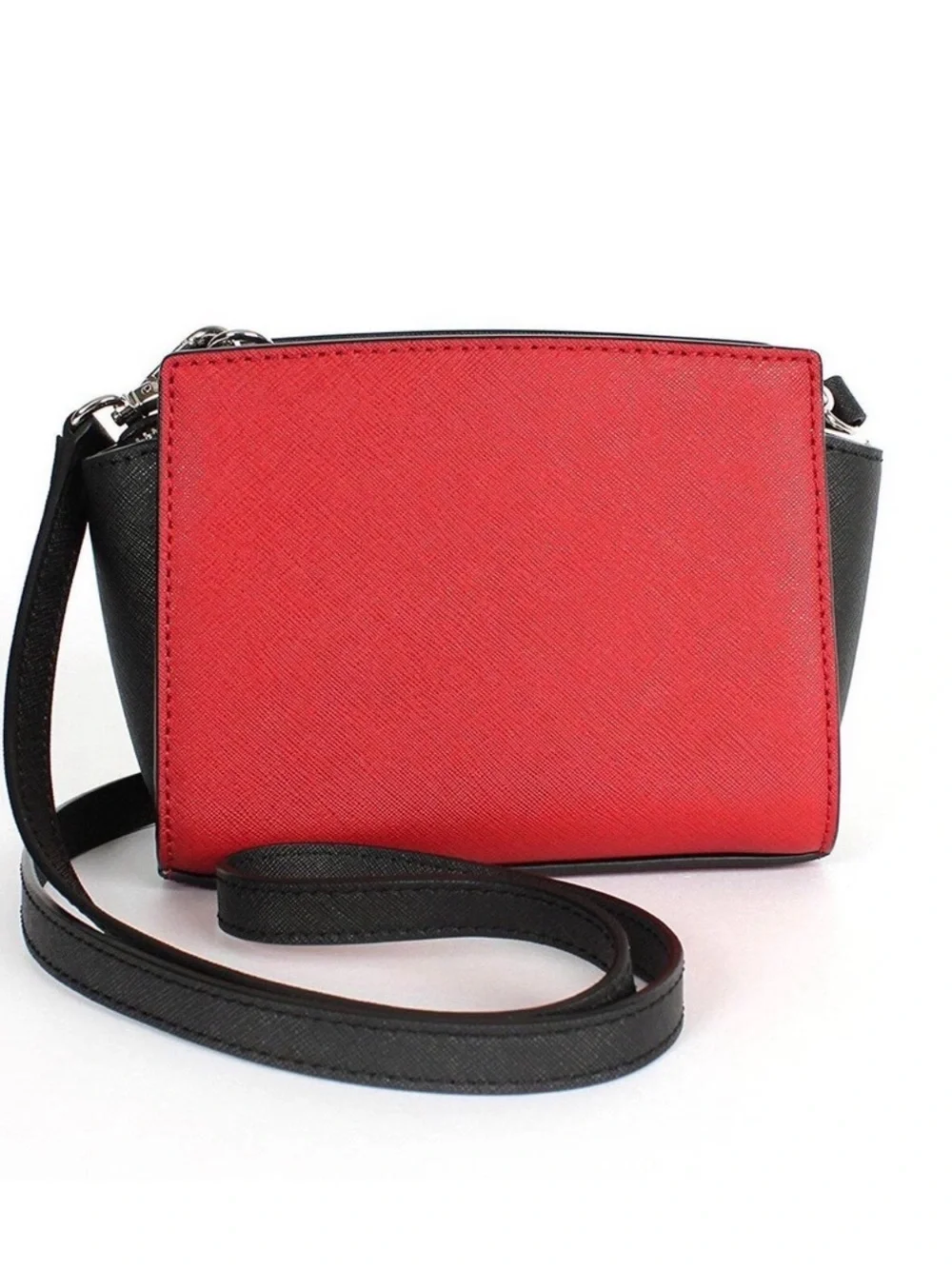 Michael Kors Red and Black Leather Crossbody Bag